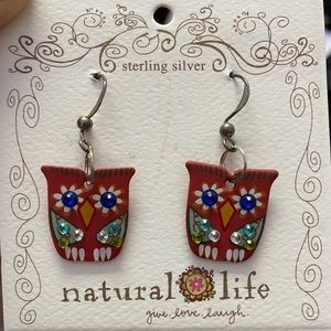 Natural Life sterling Silver Owl Earrings